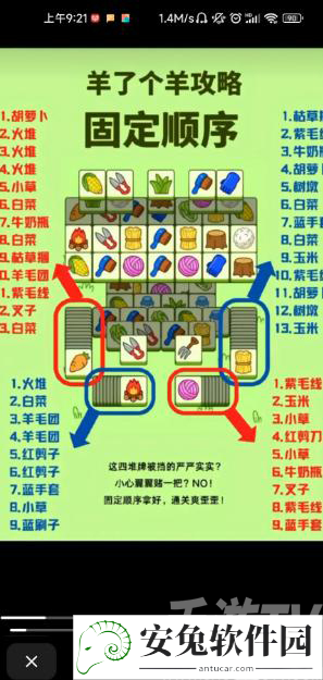 羊了个羊第二关卡片固定顺序一览表