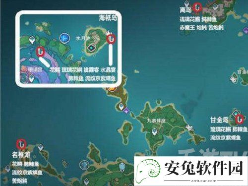 原神钓鱼地点分布图位置大全2022最新